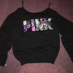 Pink Floral Print Sweater